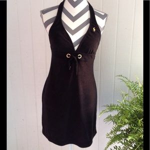Ralph Lauren Black Terry Cloth Halter Cover Up S